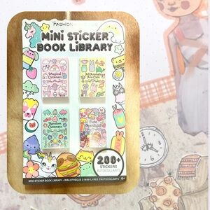 🆕 🎉 set of 4 mini sticker books of kawaii animals & food
